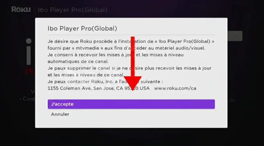 Accepter les conditions